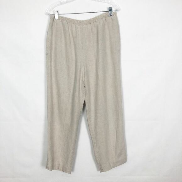 Vintage J. Jill Womens Linen Pants Small Pull On Ankle Beachy Coastal Minimalist - Picture 1 of 7